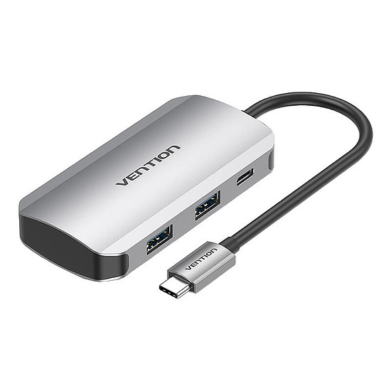 USB-C dokkoló állomás 4x USB3.0-hoz, PD 0,15 m Vention TNBHB szürke