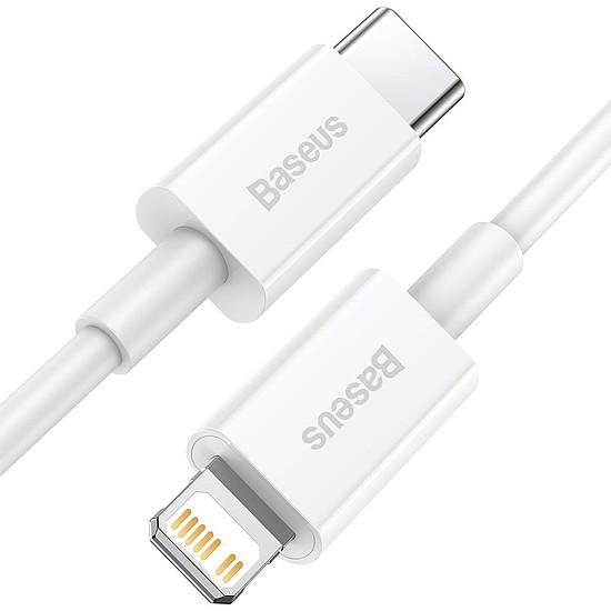 USB-C kábel a Lightning Baseus Superior sorozathoz, 20 W, PD, 2 m, fehér (CATLYS-C02)