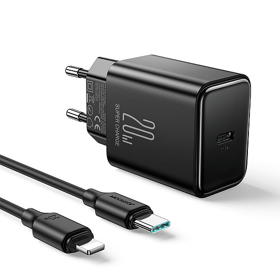 USB C töltő 20 W PD Joyroom JR-TCF06 USB C kábel - Lightning - fekete