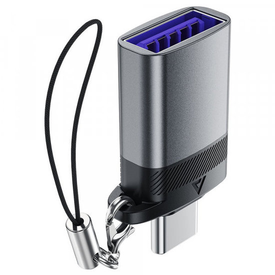 USB-C - USB-A OTG adapter Acefast J7, szürke