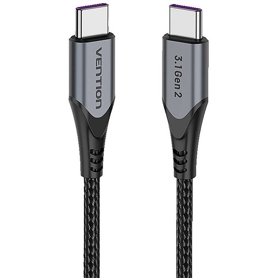 USB-C - USB-C 100 W Vention TAHHF 5A 1 m USB 3.1 Gen2 4k kábel (szürke)
