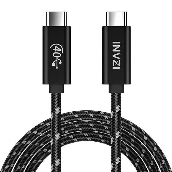 USB-C / USB4.0 Gen3 kábel 240 W 40 Gbps, 1 m, fekete (INVUSB4)