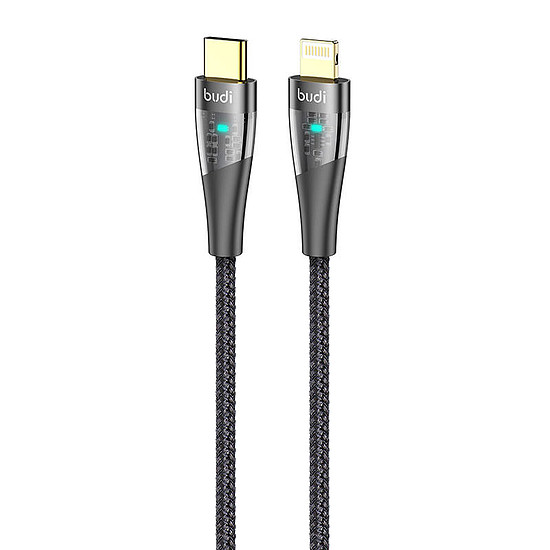 USB-C-Lightning kábel Budi 20W 1,5 m, fekete (217TL)