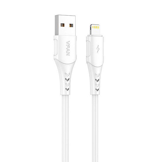 USB és Lightning kábel Vipfan Colorful X12, 3A, 1m, fehér (X12LT)