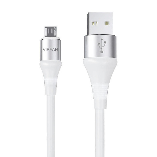 USB és Micro USB kábel Vipfan Colorful X09, 3A, 1,2m, fehér (X09MK)
