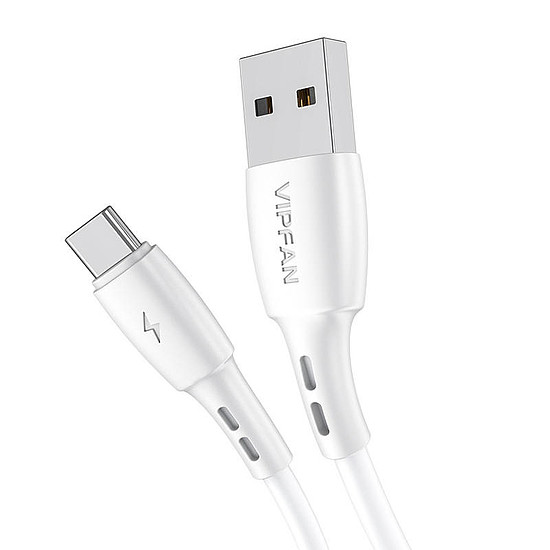 USB és USB-C kábel Vipfan Racing X05, 3A, 3m, fehér (X05TC-3m-white)