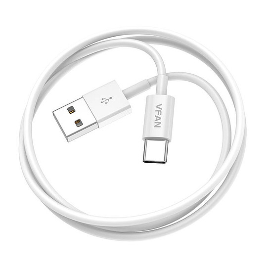 USB és USB-C kábel Vipfan X03, 3A, 1m, fehér (X03TC)