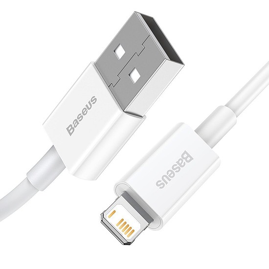 USB kábel a Lightning Baseus Superior sorozathoz, 2,4 A, 1 m, fehér (CALYS-A02)