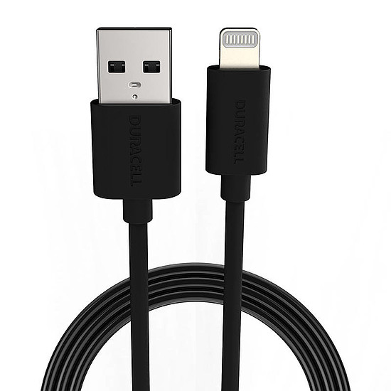 USB kábel a Lightning Duracell 2m-hez, fekete (USB5022A)