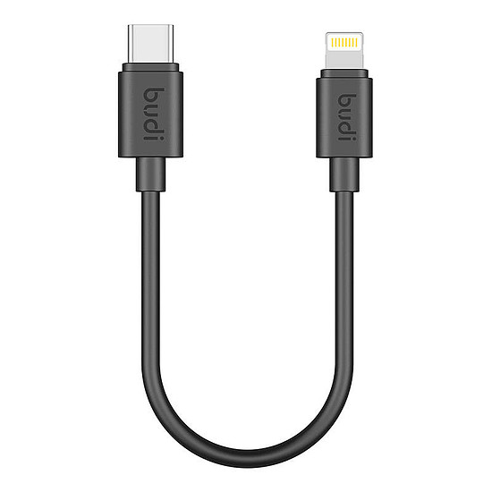 USB kábel Budi 35W 25cm, fekete (023TL025)
