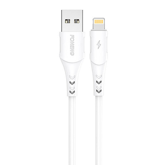 USB-kábel Lightning Foneng X81-hez, 2.1A, 1m, fehér (X81 iPhone)