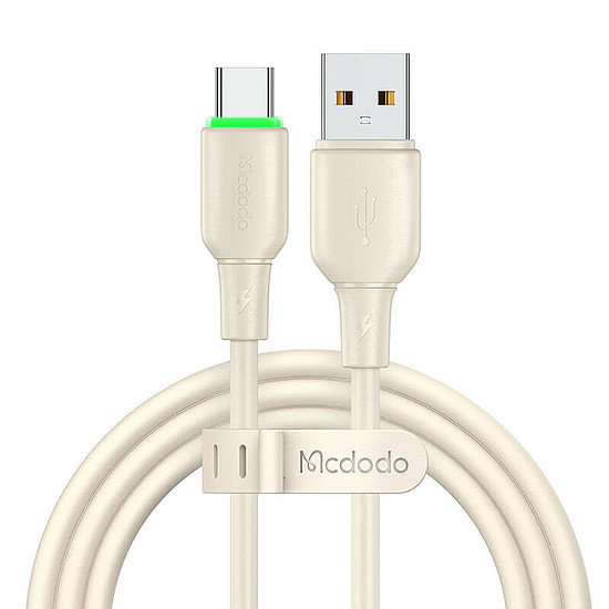 USB-USB-C kábel Mcdodo CA-4750 1,2 m-es LED-fénnyel bézs
