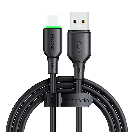 USB-USB-C kábel Mcdodo CA-4751 1,2 m-es LED-fénnyel fekete