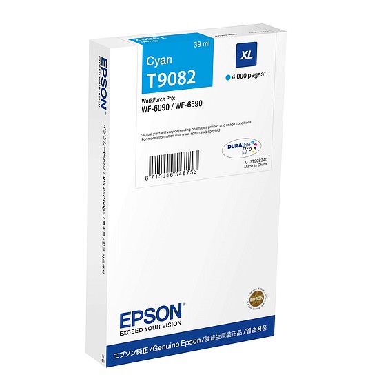 Utángyártott Epson T9082 Cyan tintapatron 4K 39 ml C13T908240