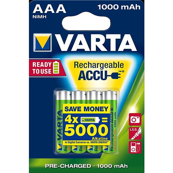 Varta Ready2 Use akku elem LR3/AAA 1000 mAh 4db/bliszter