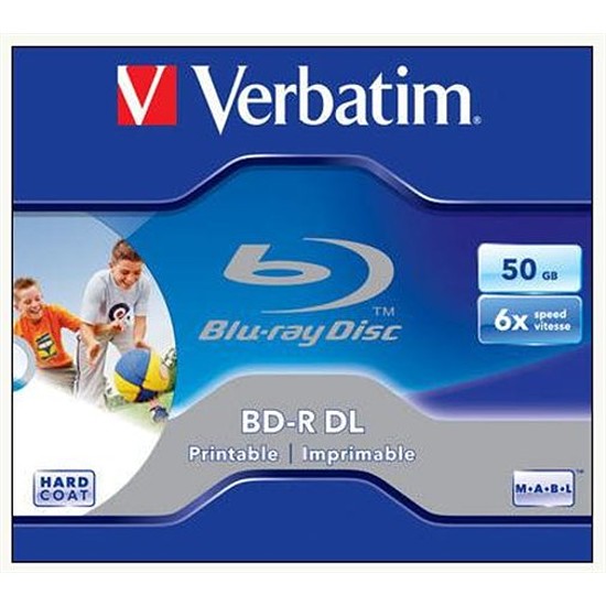 Verbatim BD-R50 Blu-Ray Disc 50Gb 6x kétrétegű nyomtatható, CD tok 43736