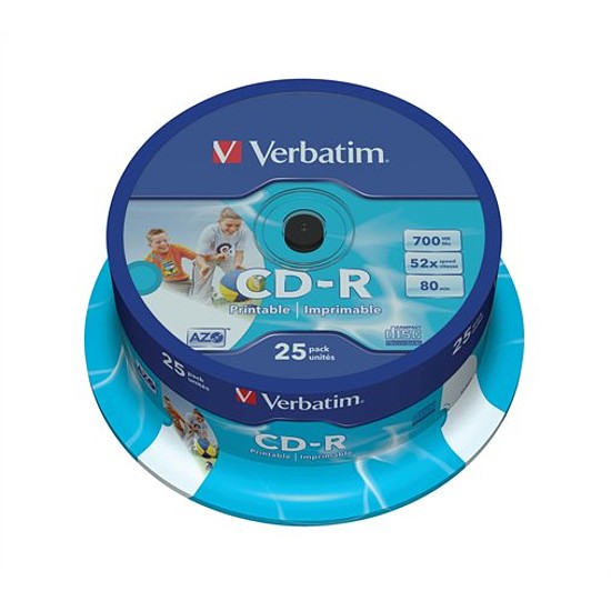 Verbatim CD-R 700MB 80min 52x nyomtatható henger 25db 43439