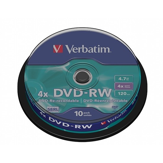 Verbatim DVD-RW újraírható SERL 4,7 GB 4x henger 10db 43552