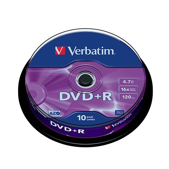 Verbatim DVD+R 4,7GB 16x henger 10db 43498