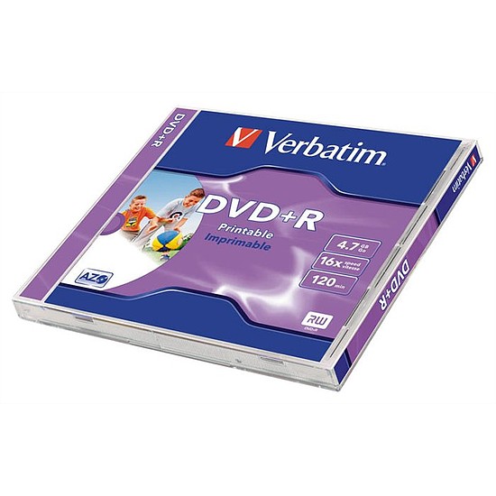 Verbatim DVD+R 4,7GB 16x nyomtatható matt CD tok 43508