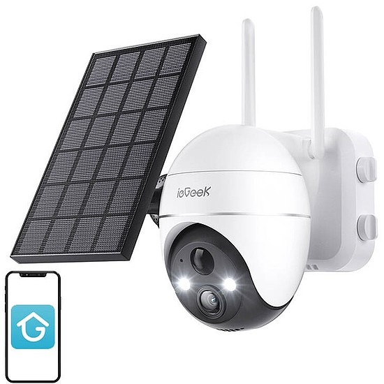 Vezeték nélküli 5MP WiFi kültéri kamera ieGeek ZS-GX4S fehér napelemmel (ZS-GX4S White)