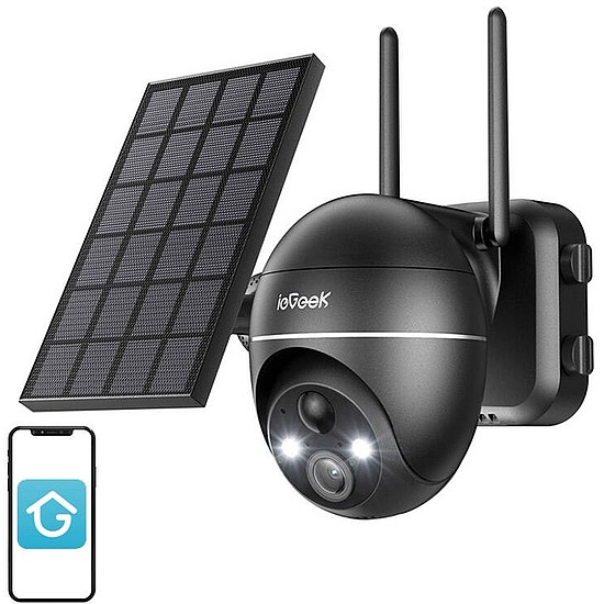 Vezeték nélküli 5MP WiFi kültéri kamera ieGeek ZS-GX4S fekete napelemmel (ZS-GX4S Black)