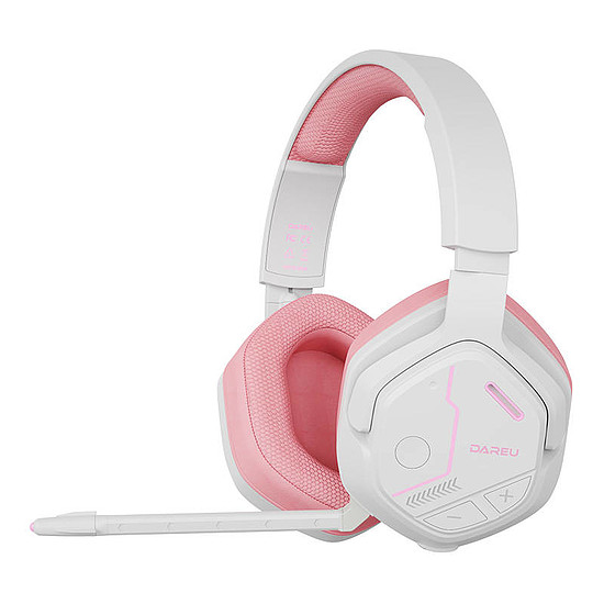 Vezeték nélküli játékfejhallgató Dareu EH755 Bluetooth 2.4 G, rózsaszín (TH652H08601R)