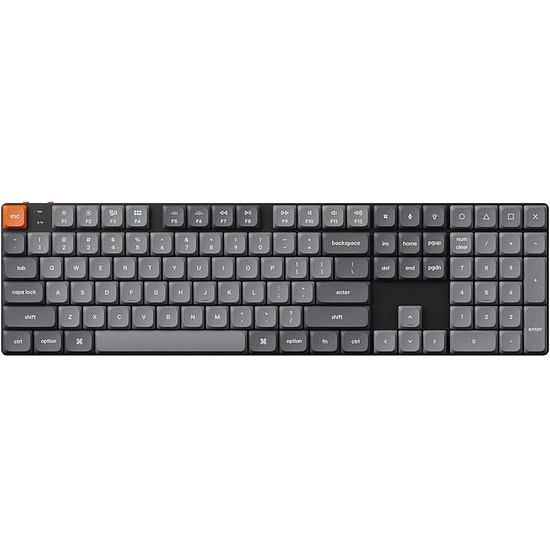 Vezeték nélküli, mechanikus, alacsony profilú billentyűzet (ANGOL) Keychron K5 Max LED, barna kapcsoló (fekete) [K5M-A3]