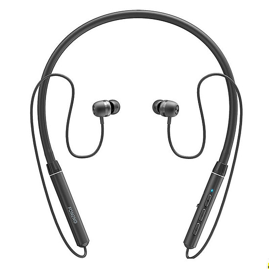 Vezeték nélküli nyakpántos szilikon fülhallgató Foneng BL31, fekete (BL31 Black)
