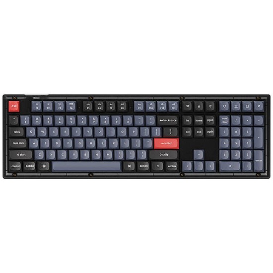 Vezetékes mechanikus billentyűzet (ANGOL) Keychron V6 RGB barna kapcsoló (matt fekete) [V6-C3]