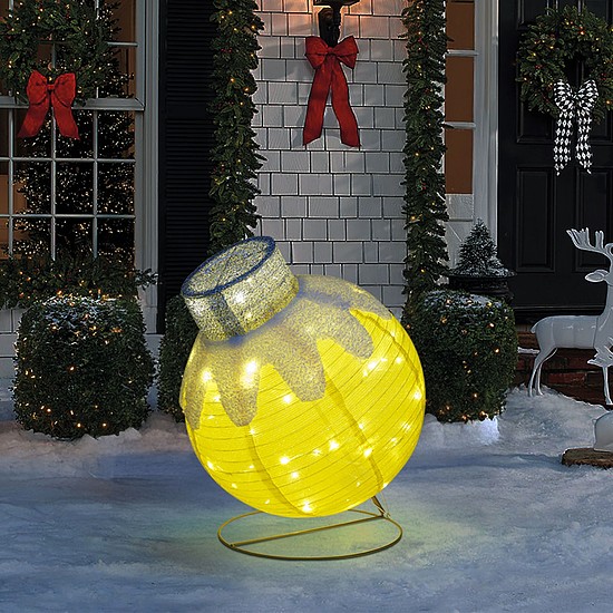 Világító dekoráció - gömbdísz - 60 LED - 60 x 83 cm - arany - 100-200V AC (59772A)