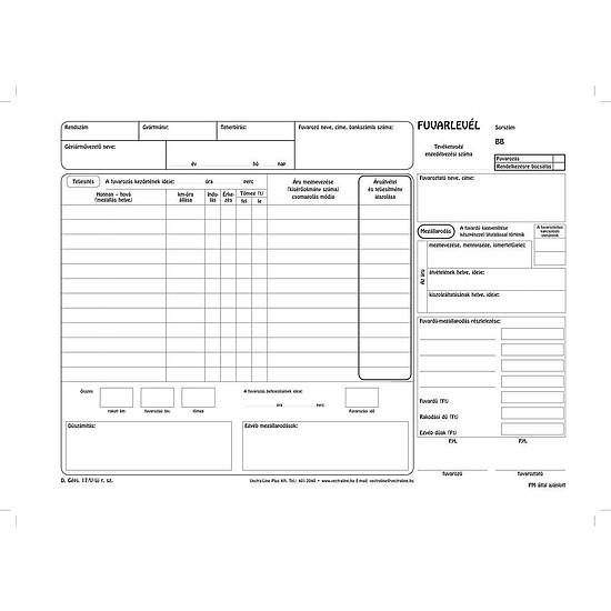 VL Fuvarlevél 50x3 lapos D.GEPJ.17/V