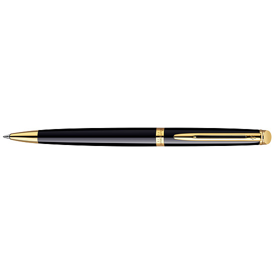 Waterman Hemisphere golyóstoll lakk fekete, fém, elfordítással kapcsolható arany klipsz S0920670