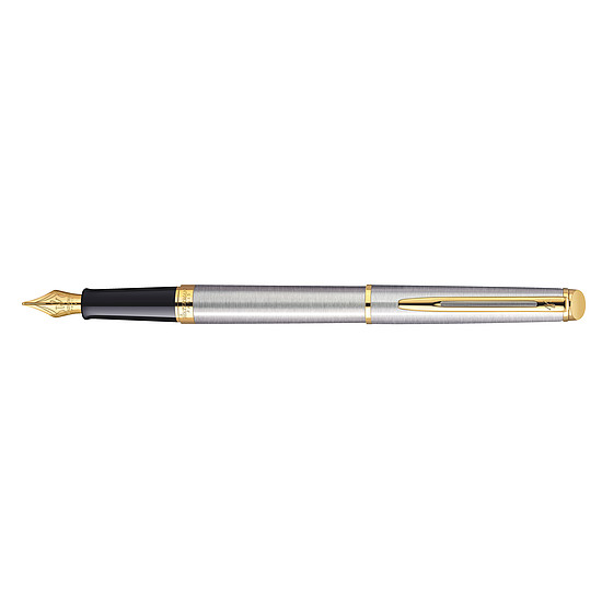 Waterman Hémisphére töltőtoll rozsdamentes acél arany klipsz S0920310