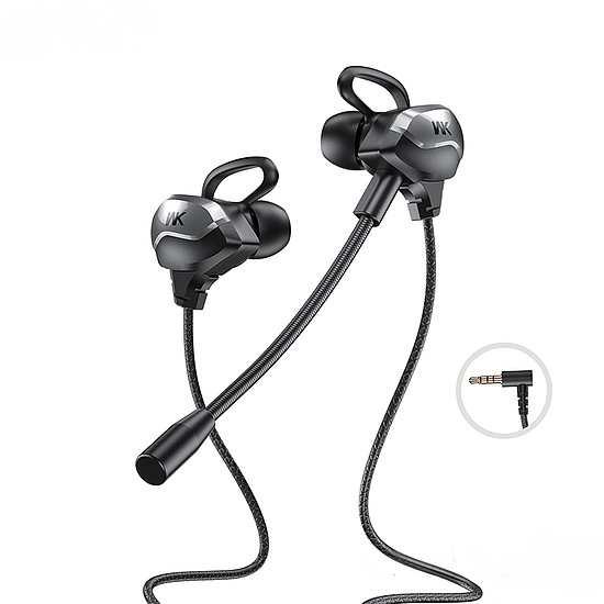 WEKOME ET-Y30 ET sorozat - 3,5 mm-es jack vezetékes fejhallgató játékosoknak fekete (WK-ET-Y30_BLACK)