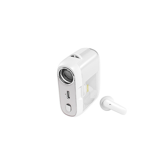 WEKOME S28 Pop Digital Series - Bluetooth V5.3 TWS vezeték nélküli fejhallgató töltőtokkal, projektor funkcióval fehér (WK-S28)