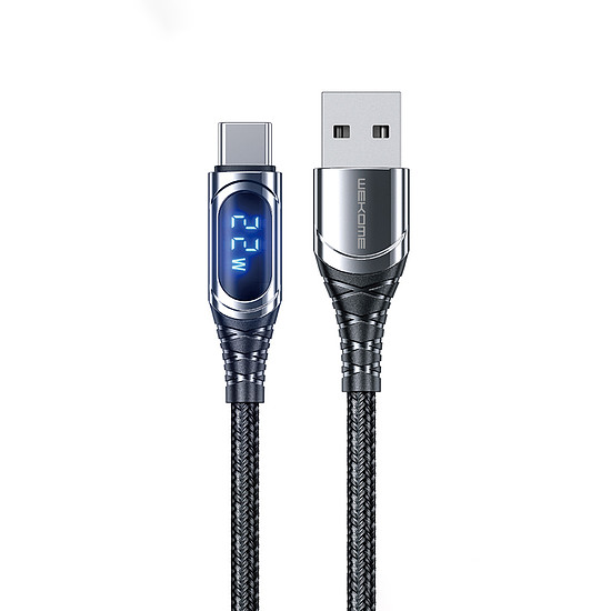 WEKOME WDC-166 Sakin Series - USB-A-USB-C 6A gyorstöltő csatlakozókábel, 1 m-es tarnish (WK-WDC-166_02)