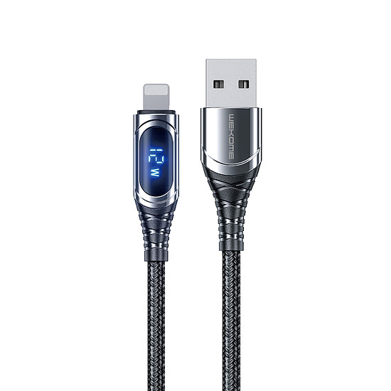 WEKOME WDC-166 Sakin sorozat - USB-A-Lightning 6A gyorstöltő 1 m-es csatlakozókábel Tarnish (WK-WDC-166_01)