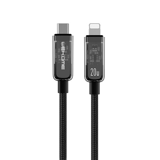WEKOME WDC-181 Vanguard Series - USB-C a villámgyors töltéshez PD 20 W csatlakozókábel, 1 m fekete (WK-WDC-181_BLACK)