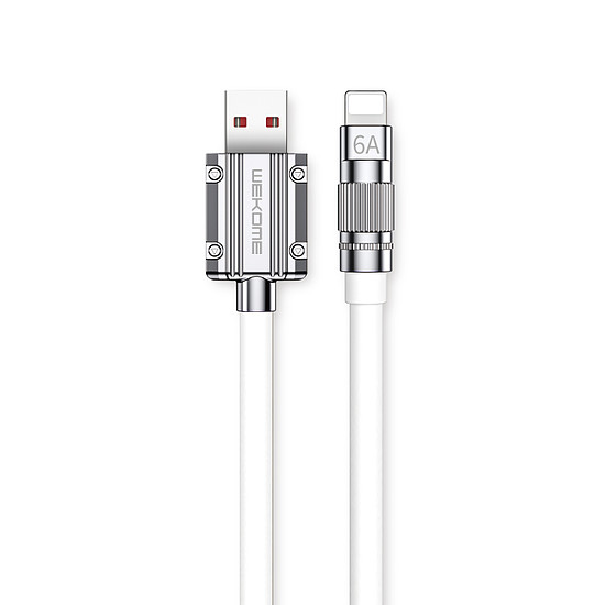 WEKOME WDC-186 Wingle Series - USB-A villámgyors töltéshez 1 méteres csatlakozókábel fehér (WK-WDC-186_01_WHITE)