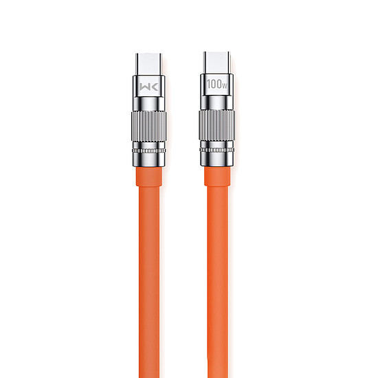 WEKOME WDC-188 Wingle Series - USB-C-USB-C csatlakozókábel 100 W gyorstöltés 1 m narancs (WK-WDC-188_ORANGE)
