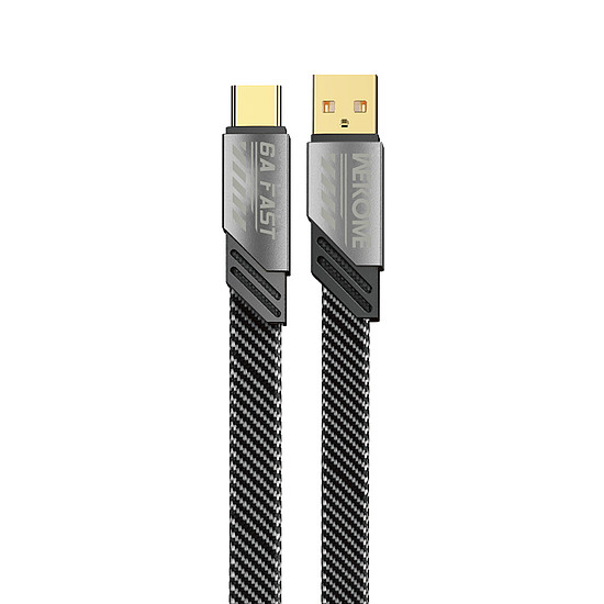 WEKOME WDC-190 Mecha Series - USB-A-USB-C gyorstöltő csatlakozókábel, 1 m-es halványodás (WK-WDC-190_02_TARNISH)