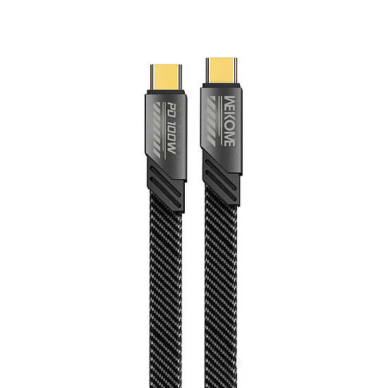 WEKOME WDC-192 Mecha Series - USB-C-USB-C 100 W gyorstöltő csatlakozókábel 1,2 méter homályosodás (WK-WDC-192_TARNISH)