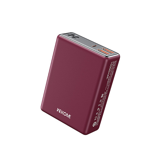 WEKOME WP-27 Tint Series - Power bank 10000 mAh szupergyors töltés USB-C PD 20W + 2x USB-A QC3.0 22.5W piros (WK-WP-27_RED)