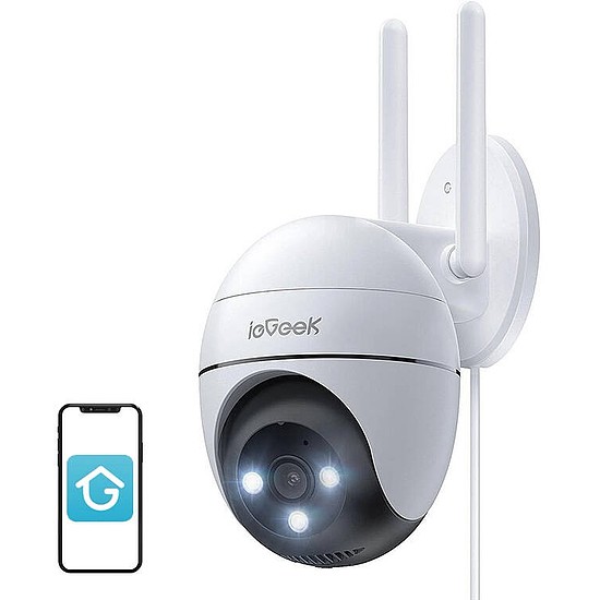 WiFi 3MP vezeték nélküli forgó kültéri kamera ieGeek ZS-GQ2 fehér (ZS-GQ2 white)