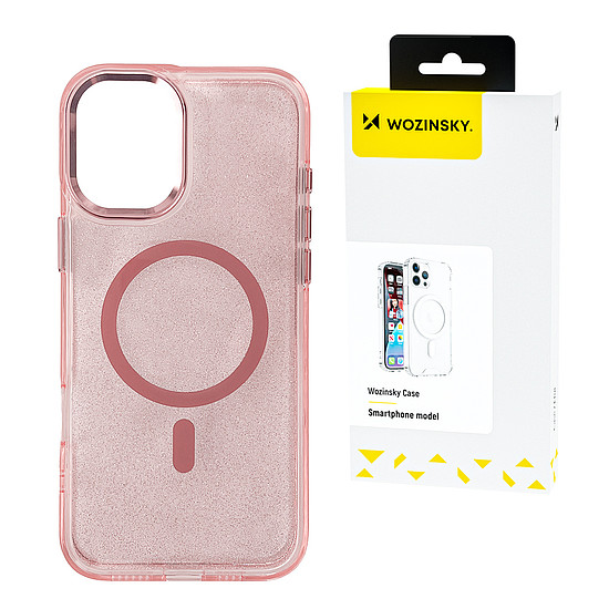 Wozinsky csillámos tok Samsung Galaxy S25-höz - rózsaszín csillámporral