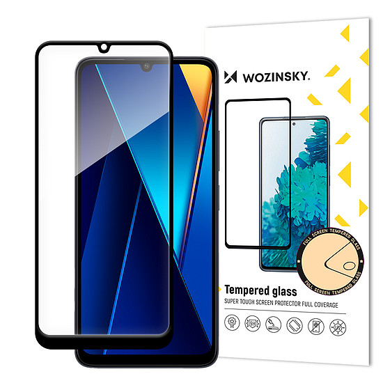 Wozinsky Full Glue edzett üveg fekete kerettel Xiaomi POCO C65/Redmi 13C készülékhez
