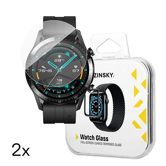 Wozinsky Full Glue edzett üveg Huawei Watch GT 2 / GT 2 Pro 46mm-hez (2 db.)