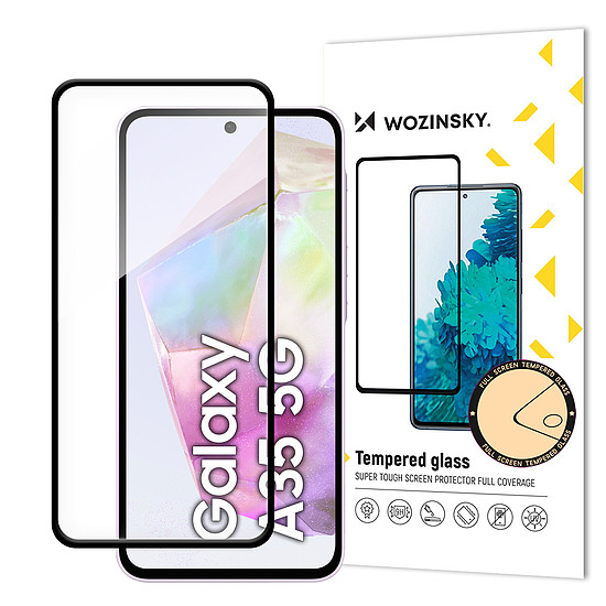 Wozinsky Full Glue edzett üveg Samsung Galaxy A35 készülékhez fekete kerettel