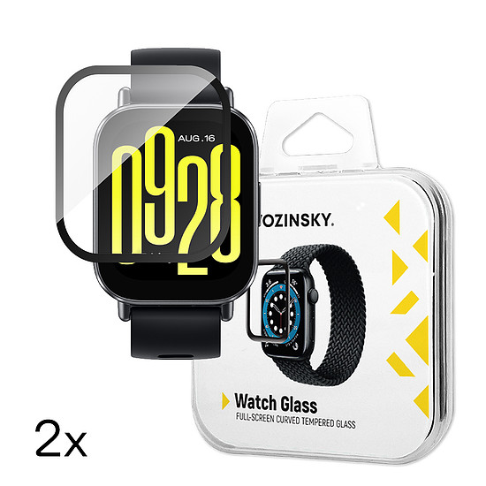 Wozinsky Full Glue edzett üveg Xiaomi Redmi Watch 4-hez (2 db.)